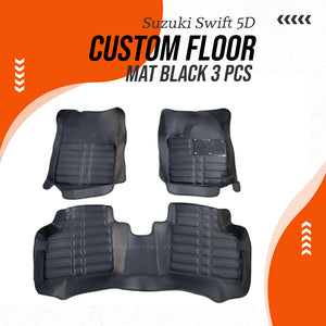 Suzuki Swift 5D Custom Floor Mat Black 3 Pcs 2010 - 2021