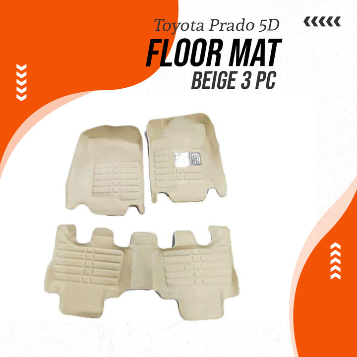 Toyota Prado 5D Floor Mat Beige 3 PC - Model 2009-2021