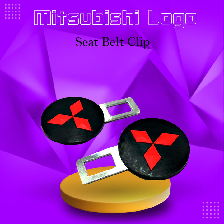 Mitsubishi Logo Seat Belt Clip - Black