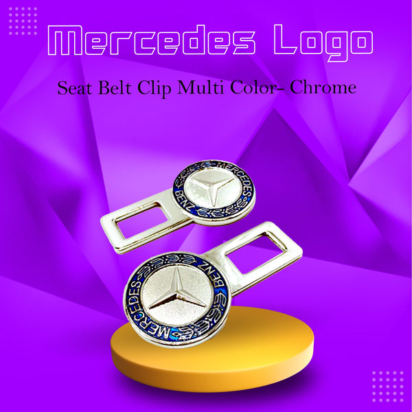 Mercedes Logo Seat Belt Clip Multi Color- Chrome