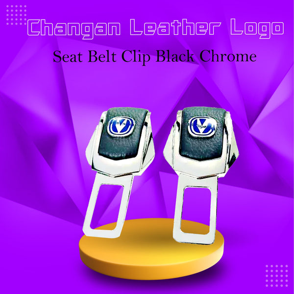 Changan Leather Logo Seat Belt Clip Black Chrome