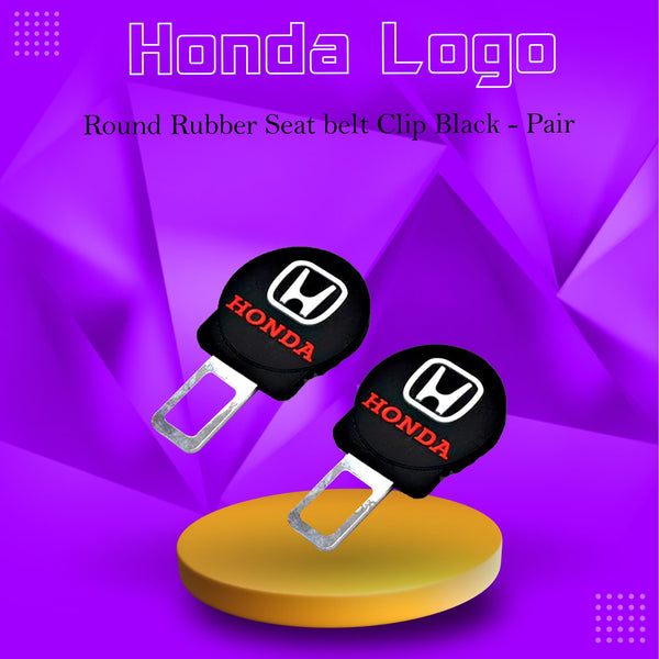 Honda Round Rubber Seat belt Clip Black - Pair