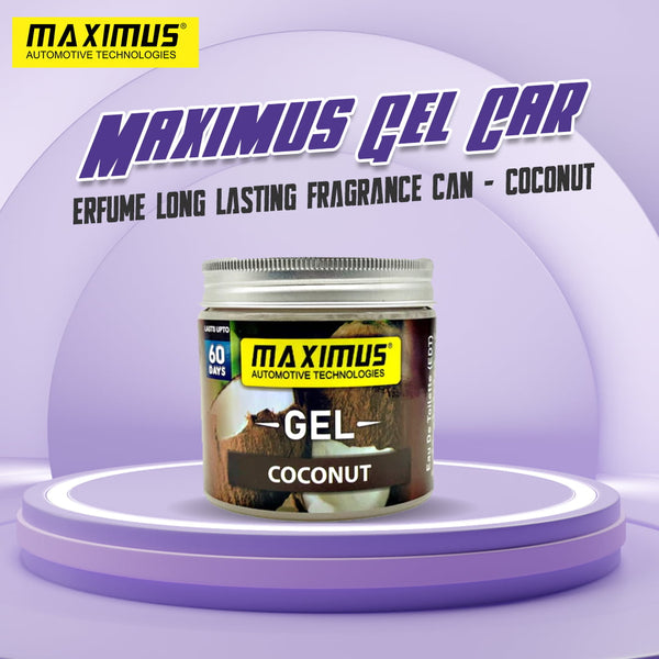 Maximus Gel Car Perfume Long Lasting Fragrance Can - Coconut