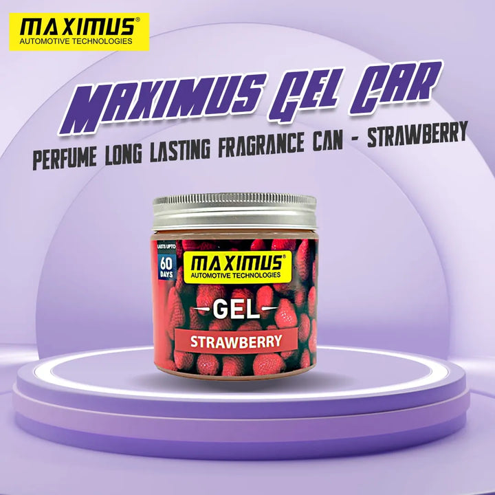 Maximus Gel Car Perfume Long Lasting Fragrance Can - Strawberry