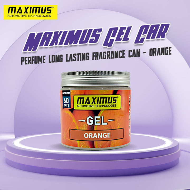 Maximus Gel Car Perfume Long Lasting Fragrance Can - Orange