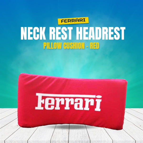 Ferrari Neck Rest Headrest Pillow Cushion - Red