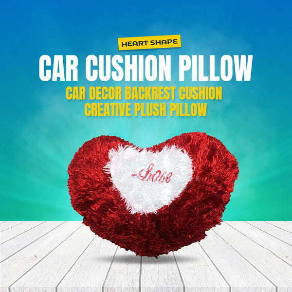 Heart Shape Car Cushion Pillow Car Decor Backrest Cushion Creative Plush Pillow