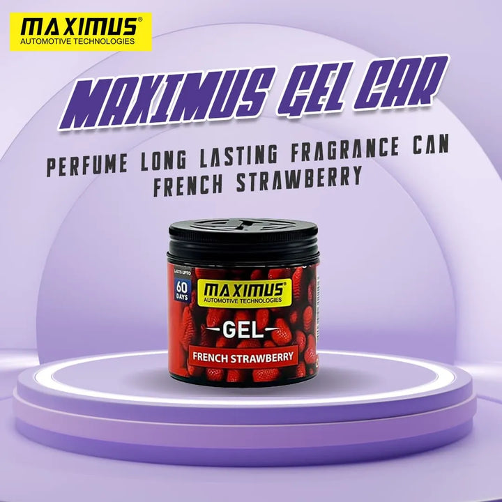 Maximus Gel Car Perfume Long Lasting Fragrance Can - French Strawberry