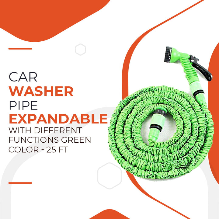 Car Washer Pipe Expandable with Different Functions Green Color - 25 FT