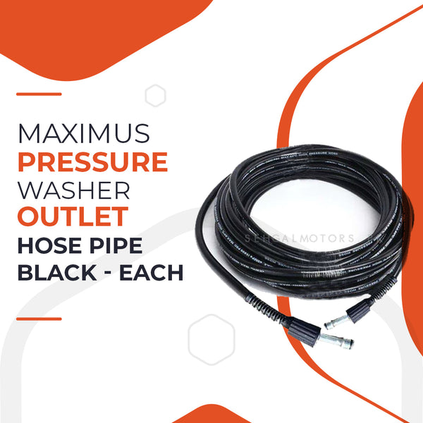 Maximus Pressure Washer Outlet Hose Pipe Black - Each