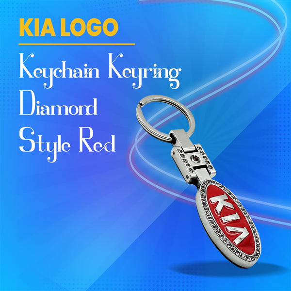 KIA Logo Keychain Keyring Diamond Style - Red