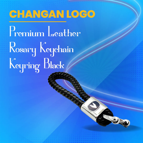 Changan Premium Leather Rosary Keychain Keyring - Black