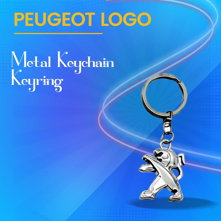 Peugeot Metal Keychain Keyring - Chrome