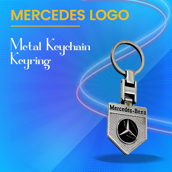 Mercedes Metal Keychain Keyring Badge Style - Chrome