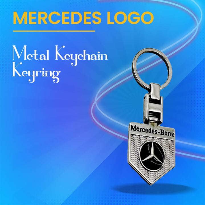 Mercedes Metal Keychain Keyring Badge Style - Chrome