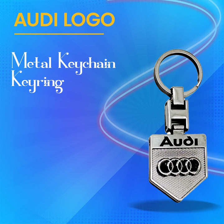 Audi Metal Keychain Keyring Badge Style - Chrome