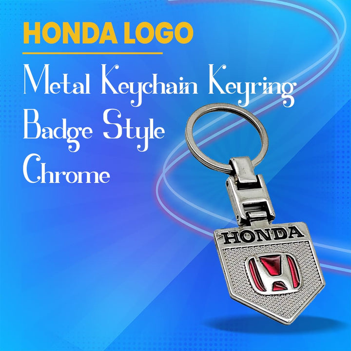 Honda Metal Keychain Keyring Badge Style - Chrome