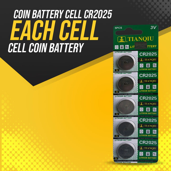 Coin Battery Cell CR2025 - Each Cell