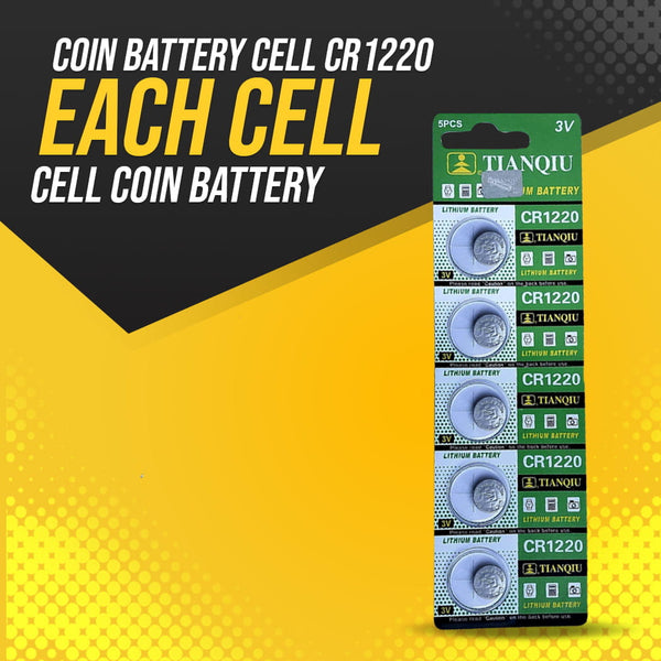 Coin Battery Cell CR1220 - Each Cell