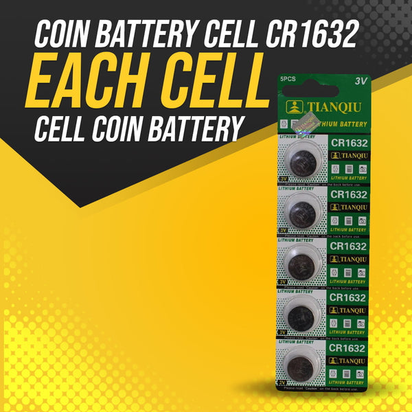 Coin Battery Cell CR1632 - Each Cell