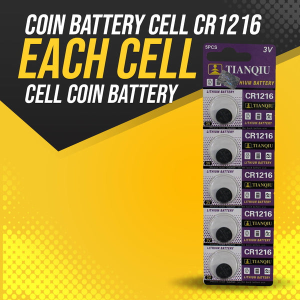 Coin Battery Cell CR1216 - Each Cell