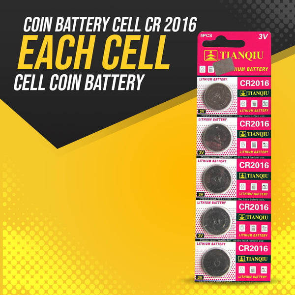 Coin Battery Cell CR 2016 - Each Cell