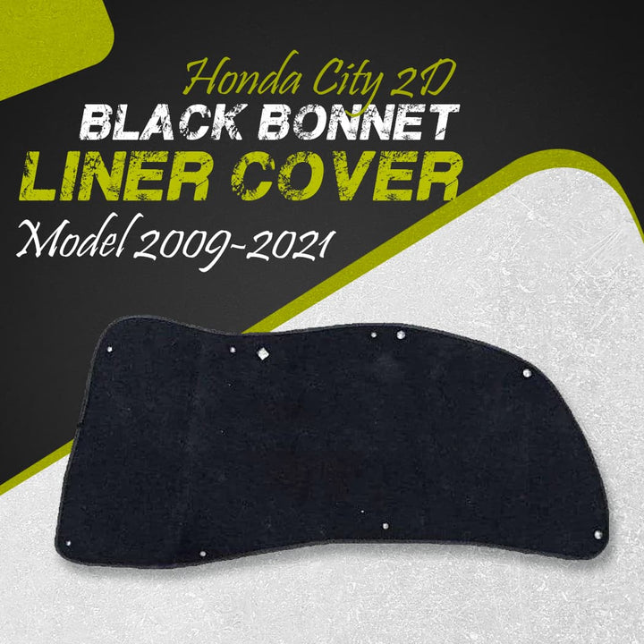 Honda City 2D Black Bonnet Liner Cover - Model 2009-2021