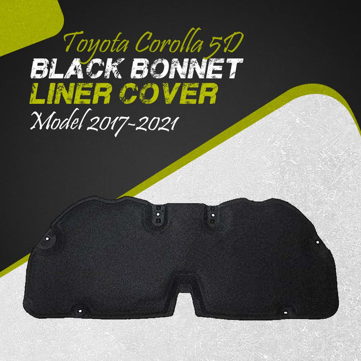 Toyota Corolla 5D Black Bonnet Liner Cover - Model 2017-2021