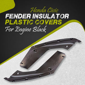 Honda Civic Fender Insulator Plastic Covers For Engine Black 2016 - 2021