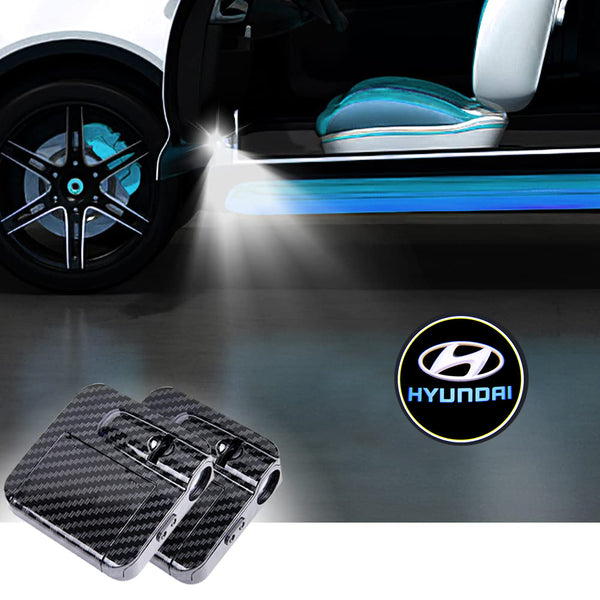 Hyundai Wireless Ghost Shadow Welcome Logo LED Light Door Projectors 2 Pcs - Powered by AA Batteries ( Not included)