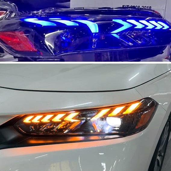 Honda Civic Etron GT Style Head Lamps Light Pair - Model 2022-2024