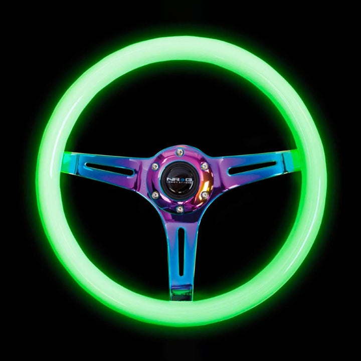 Universal Glow In The Dark Illumination Car Steering Wheel With Burnt Blue