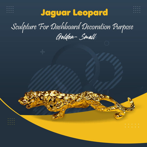 Jaguar Leopard Sculpture For Dashboard Decoration Purpose Small - Golden