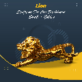 Lion Sculpture For Car Dashboard Small - Golden