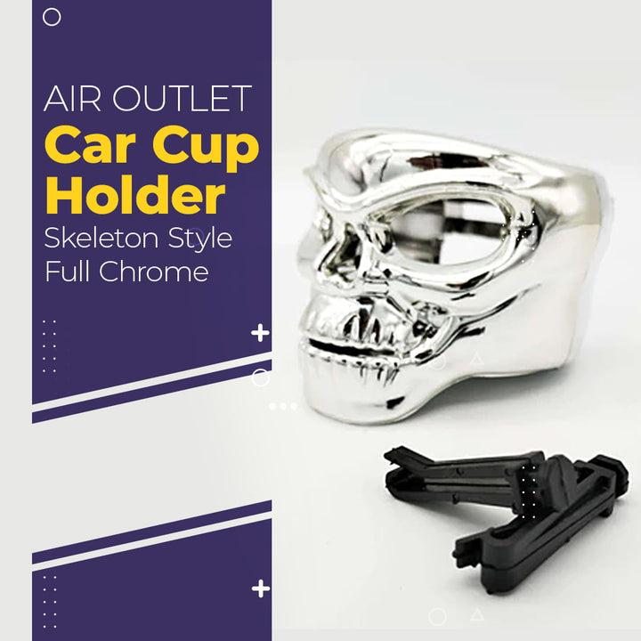 Air Outlet Car Cup Holder Skeleton Style Full Chrome