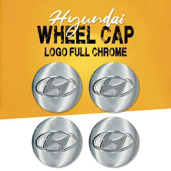 Hyundai Wheel Cap Logo Full Chrome - 4 Pieces - Center Hub Badge