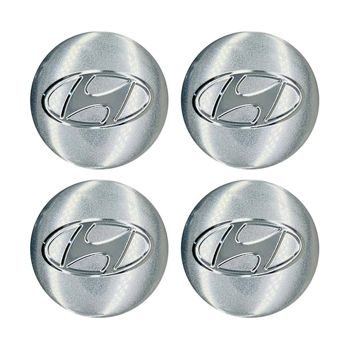 Hyundai Wheel Cap Logo Full Chrome - 4 Pieces - Center Hub Badge