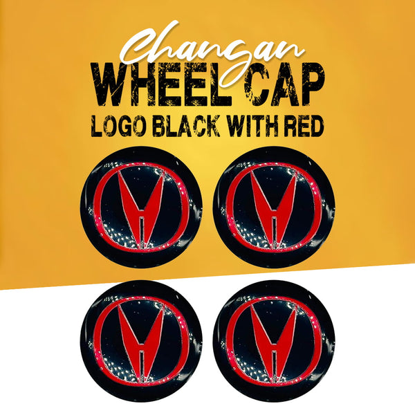 Changan Wheel Cap Logo Black With Red - 4 pieces - Center Hub Badge