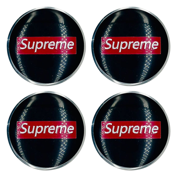 Supreme Wheel Cap Logo Red - 4 Pc - Center Hub Badge