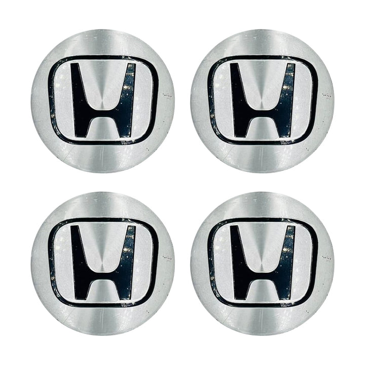 Honda Wheel Cap Logo Chrome With Black - 4 Pieces - Center Hub Badge