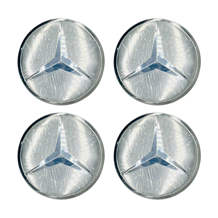 Mercedes Wheel Cap Logo Full Chrome - 4 Pieces - Center Hub Badge