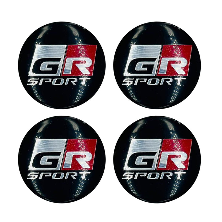 GR Sport Wheel Cap Logo Full Black - 4 Pieces - Center Hub Badge