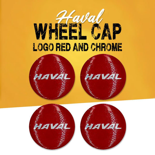 Haval Wheel Cap Logo Red And Chrome - 4 pieces - Center Hub Badge