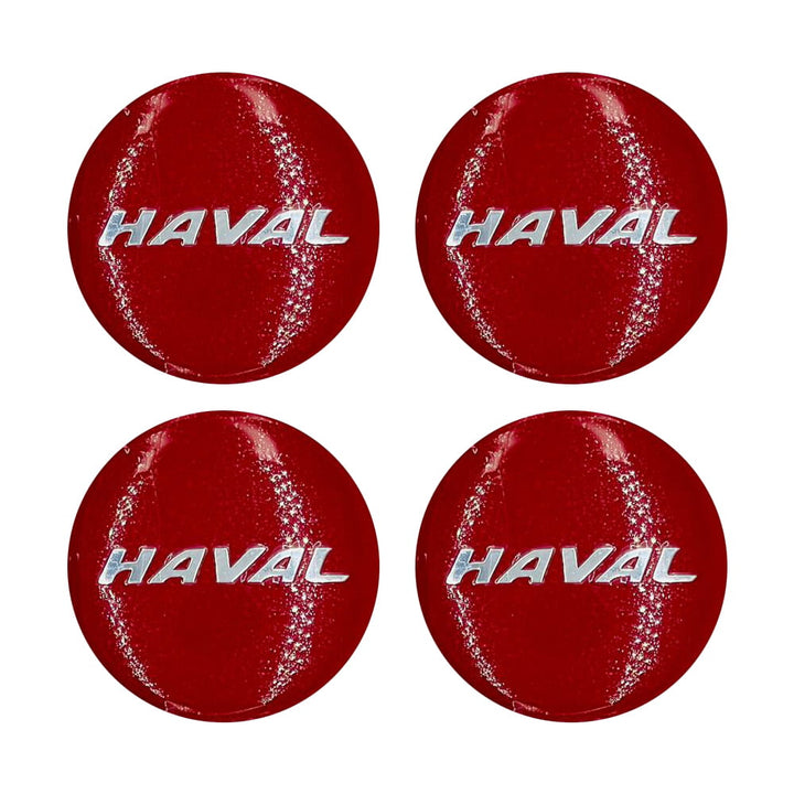 Haval Wheel Cap Logo Red And Chrome - 4 pieces - Center Hub Badge