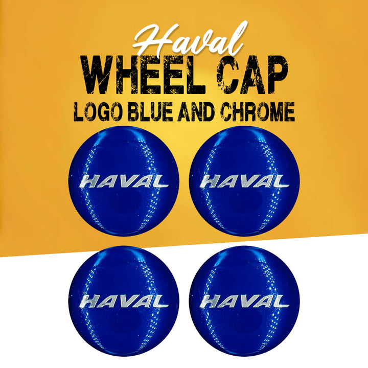 Haval Wheel Cap Logo Blue And Chrome - 4 pieces - Center Hub Badge