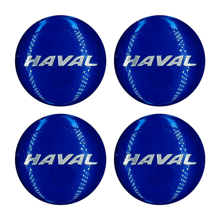 Haval Wheel Cap Logo Blue And Chrome - 4 pieces - Center Hub Badge