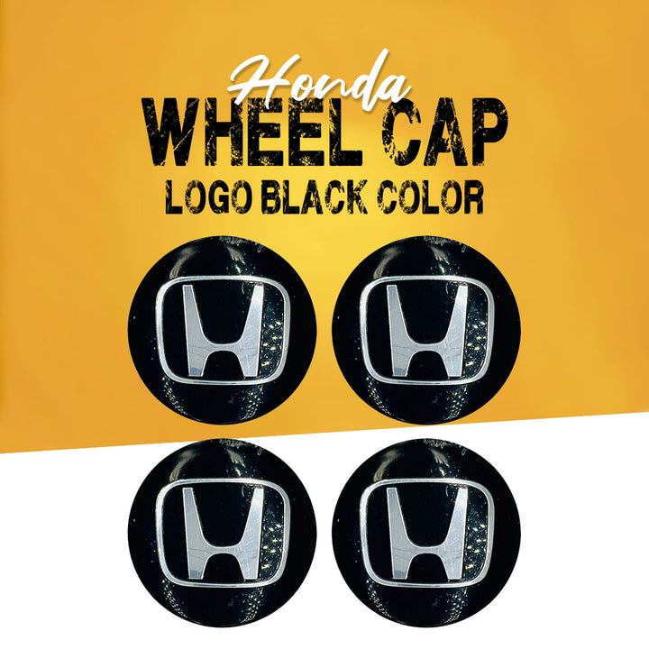 Honda Logo Wheel Cap Black Chrome- 4 Pieces