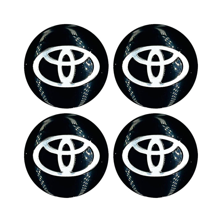 Toyota Wheel Cap Logo Black - 4 Pieces