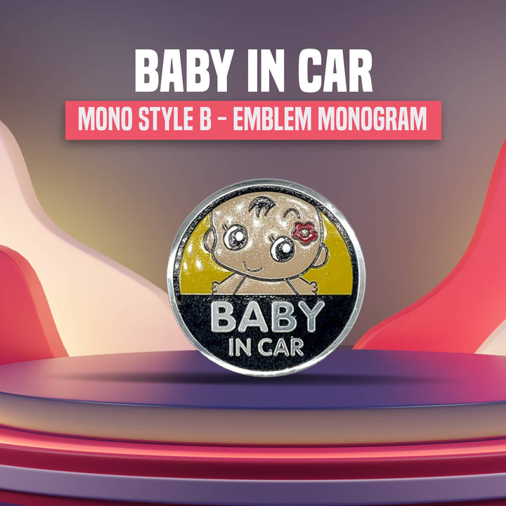 Baby in Car Mono Style B- Emblem | Decal | Monogram | Logo