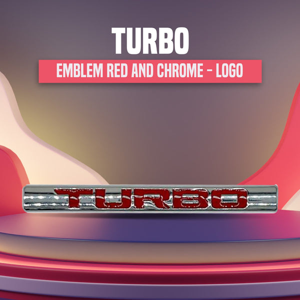 Turbo Emblem Red And Chrome - Decal | Monogram | Logo